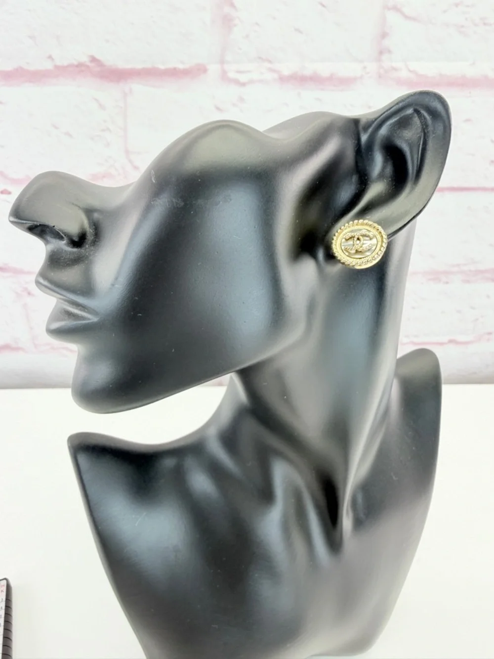 CHANEL 17s Gold Coin Rope-Edge Earrings